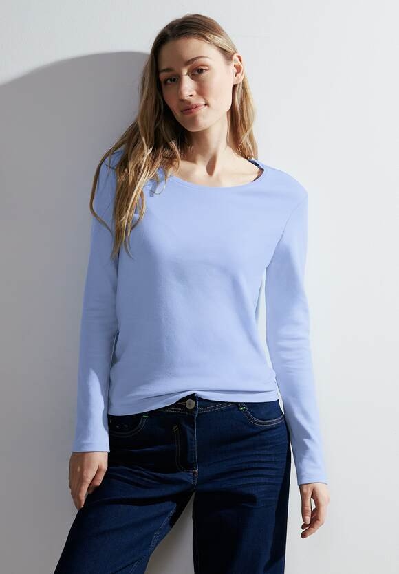 Cotton Long Sleeve Blue Daisy Top Tranquil - Soft Cecil