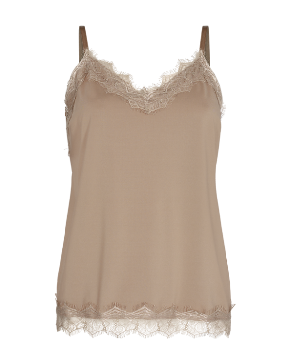 Dressy Vest with Lace Desert Taupe Freequent