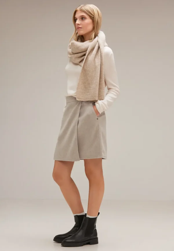 Wool Look Short Skirt Bleached Sand Melange Street One