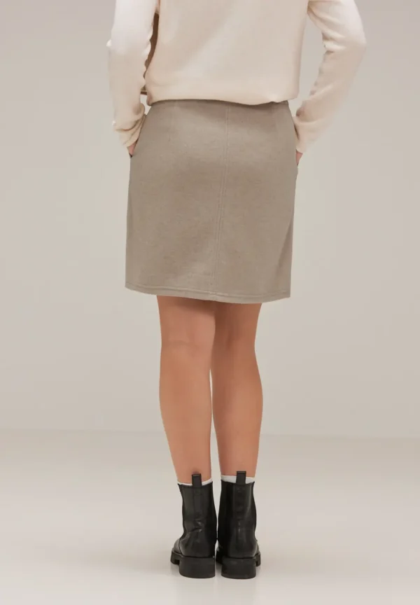 Wool Look Short Skirt Bleached Sand Melange Street One - Image 2