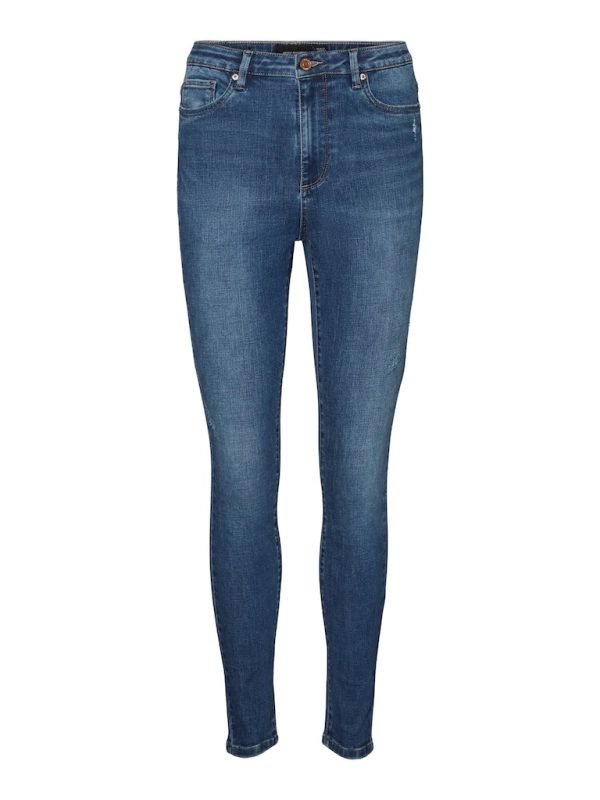 Sophia High Rise Skinny Jeans Medium Blue Denim (Shorter) Vero Moda - Image 3