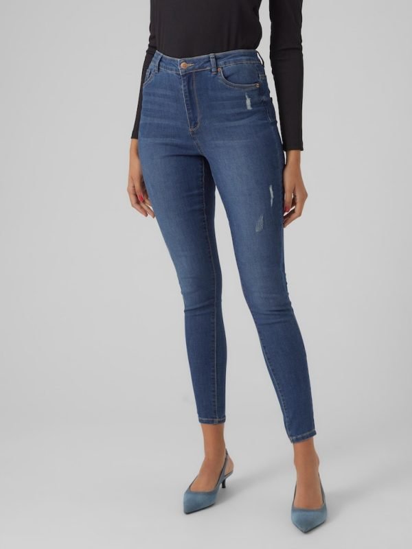 Sophia High Rise Skinny Jeans Medium Blue Denim (Shorter) Vero Moda