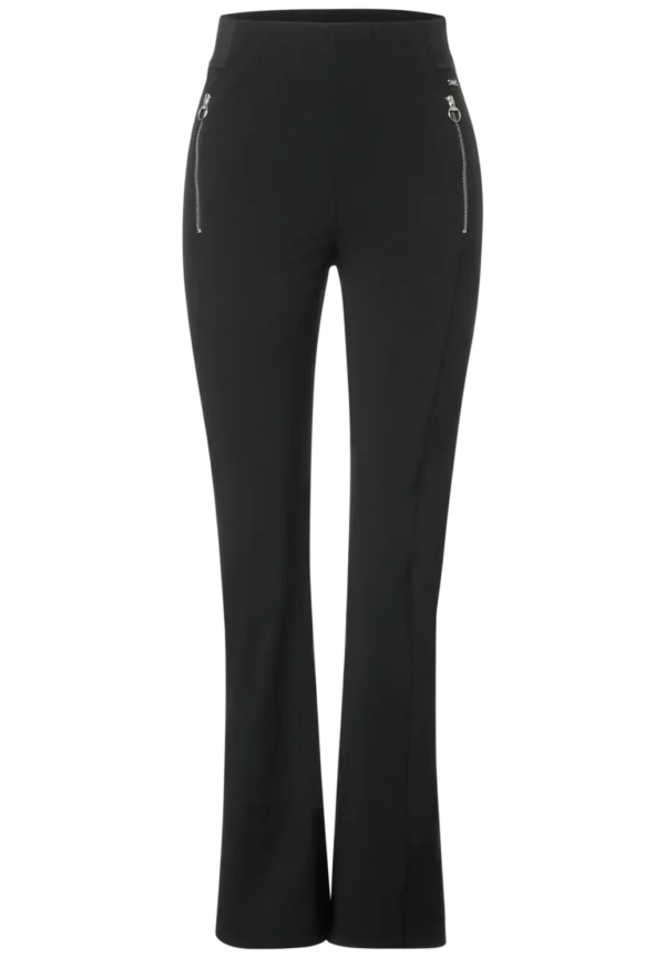 Technostretch Bootcut Slim Fit Trousers Black Cecil - Image 3