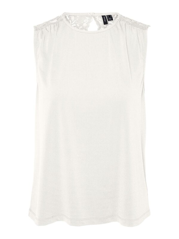 Ana Lace Back Top Sleeveless Snow White Vero Moda