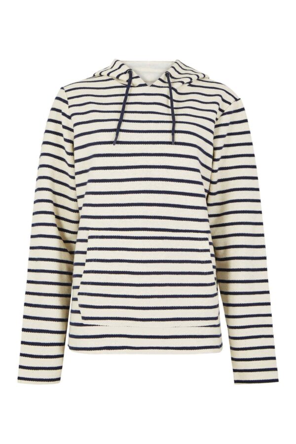 Jayda Striped Loopback Popover Hoodie Ecru Weirdfish - Image 3