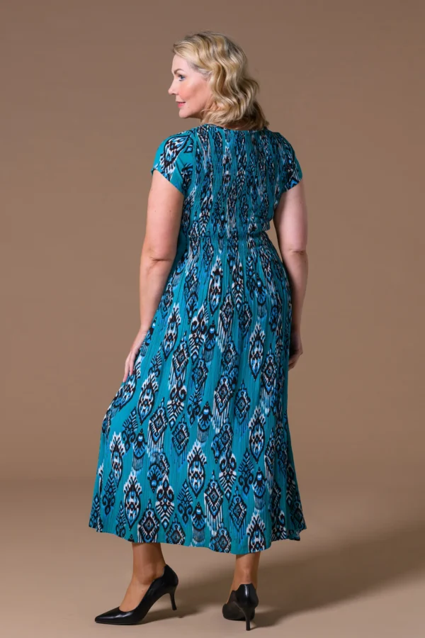 Zebra Print S/S Dress Teal Paco - Image 2