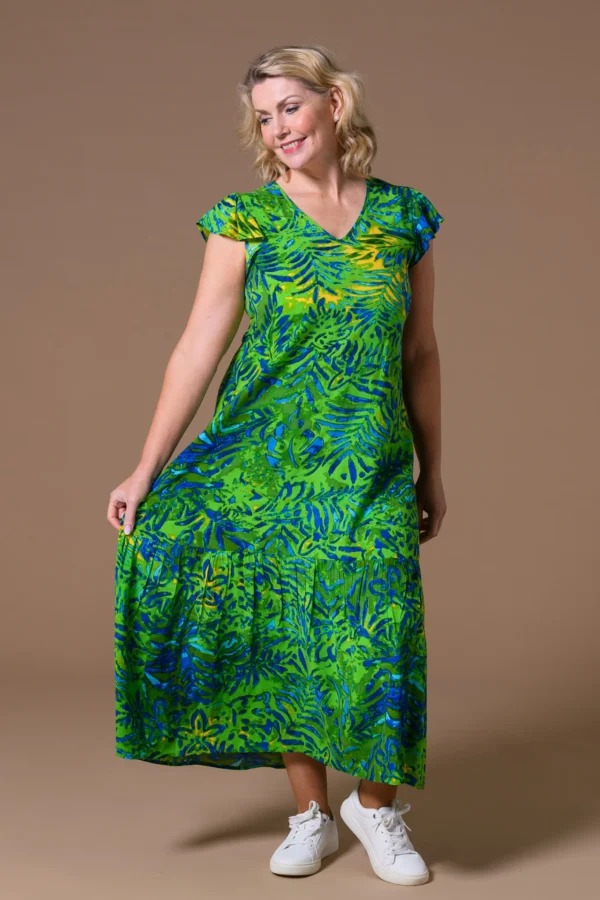 Safari Print Dress Green Paco