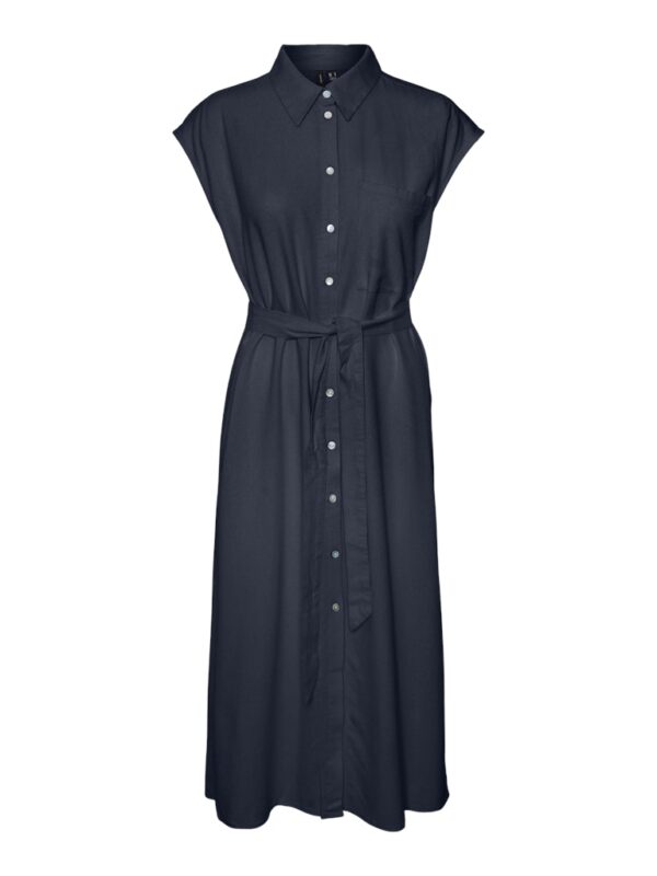 MyMilo Sleeveless Calf Shirt Dress Navy Blazer Vero Moda - Image 3