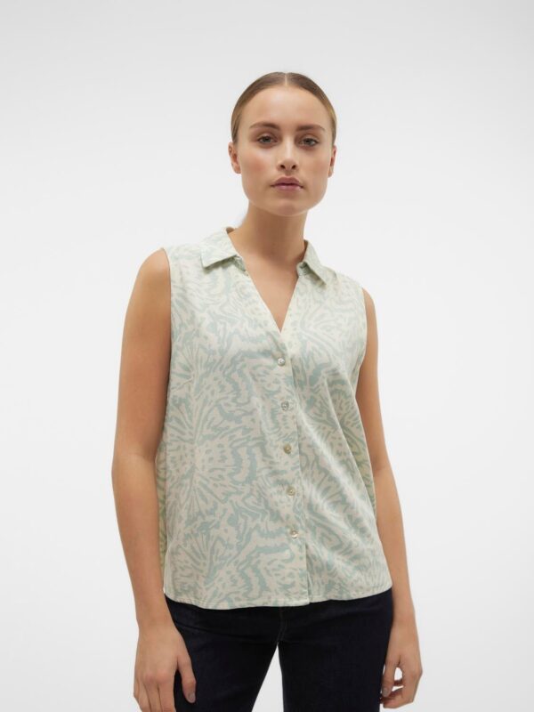 MyMilo Sleeveless V-Neck Shirt Silt Green Hyrsa Vero Moda