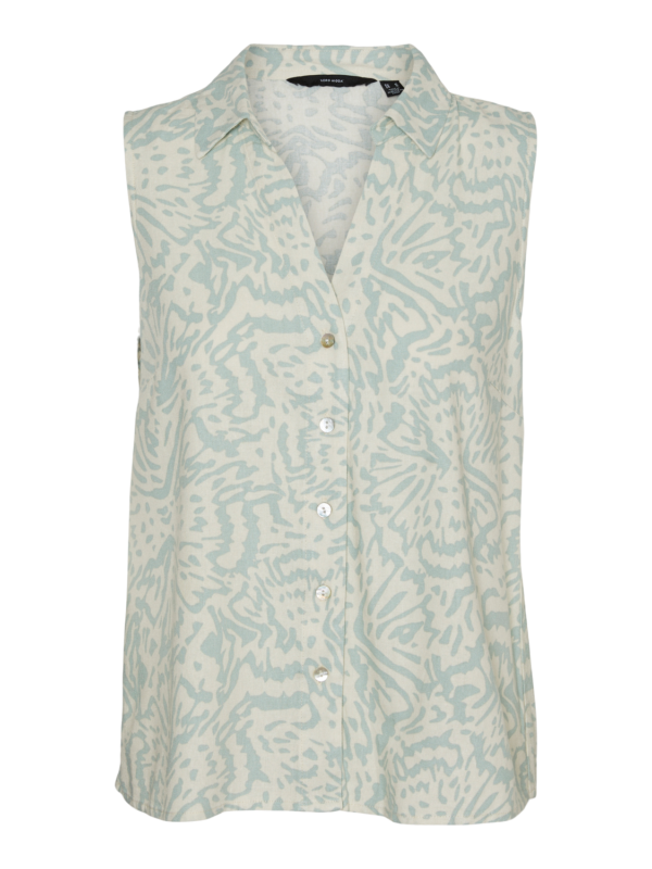 MyMilo Sleeveless V-Neck Shirt Silt Green Hyrsa Vero Moda - Image 4