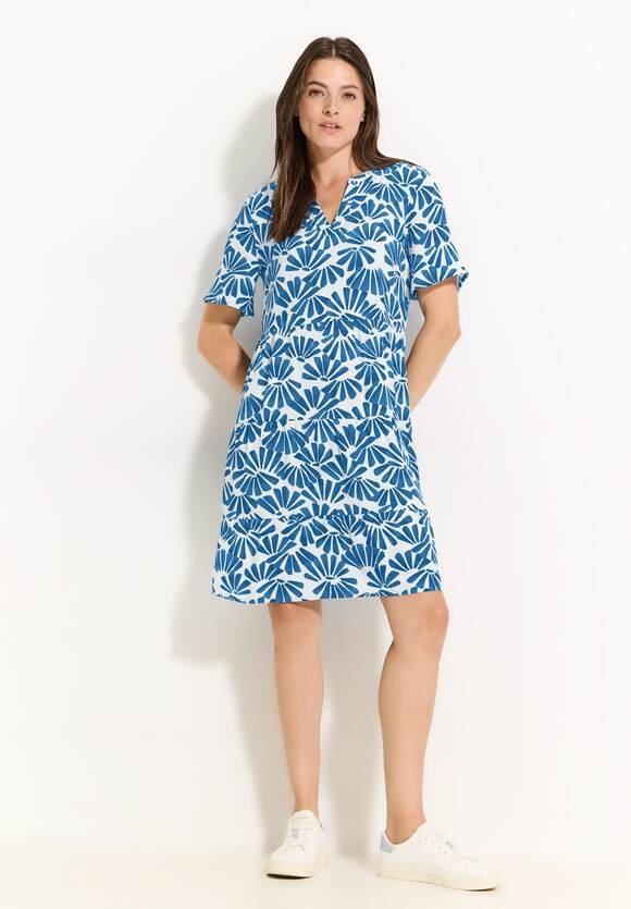 Tunic Dress with Print Azure Blue Cecil