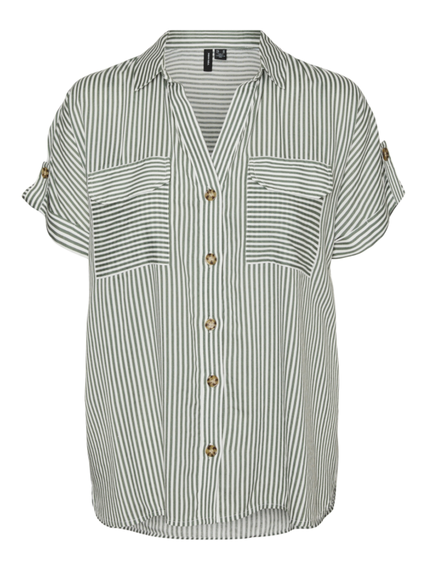 VM Bumpy Short Sleeve Stripe Shirt Laurel Wreath Vero Moda