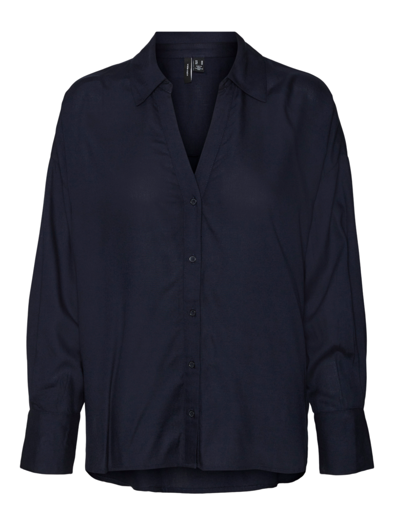 VMBumpy Long Sleeve Oversized Shirt Navy Blazer Vero Moda