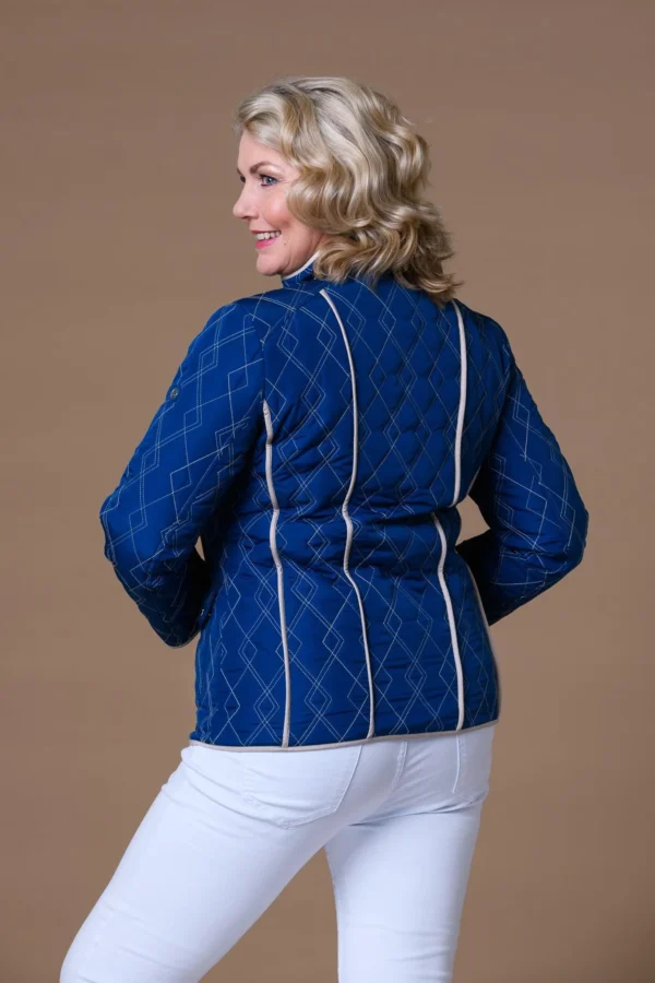 Contrast Piping Quilt Jacket Petrol Paco - Image 2