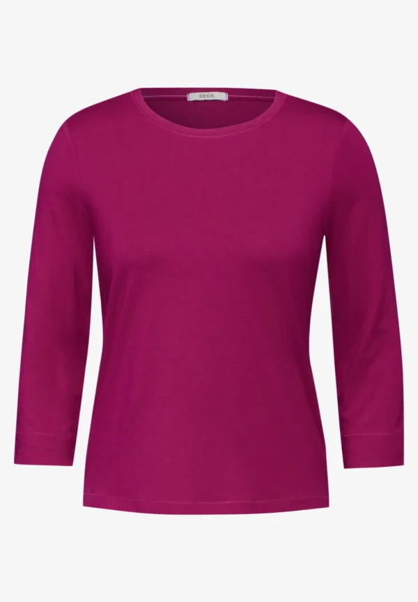 Jersey Roundneck Top Jewel Pink Cecil - Image 2