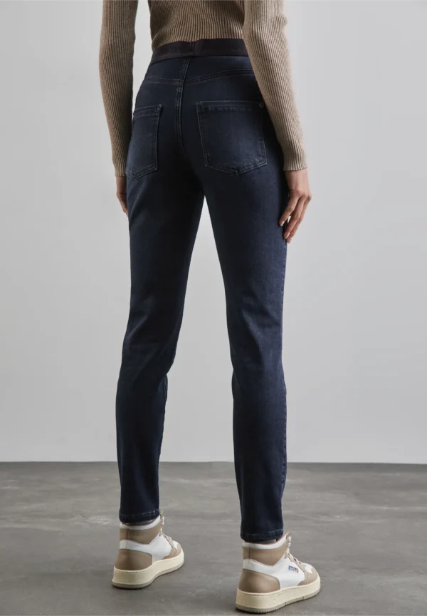 High Waist Thermo Jeggings Slightly Washed Indigo Street One - Image 2