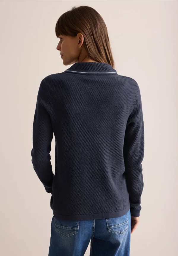 Sweater with Collar Neckline Universal Blue Cecil - Image 2