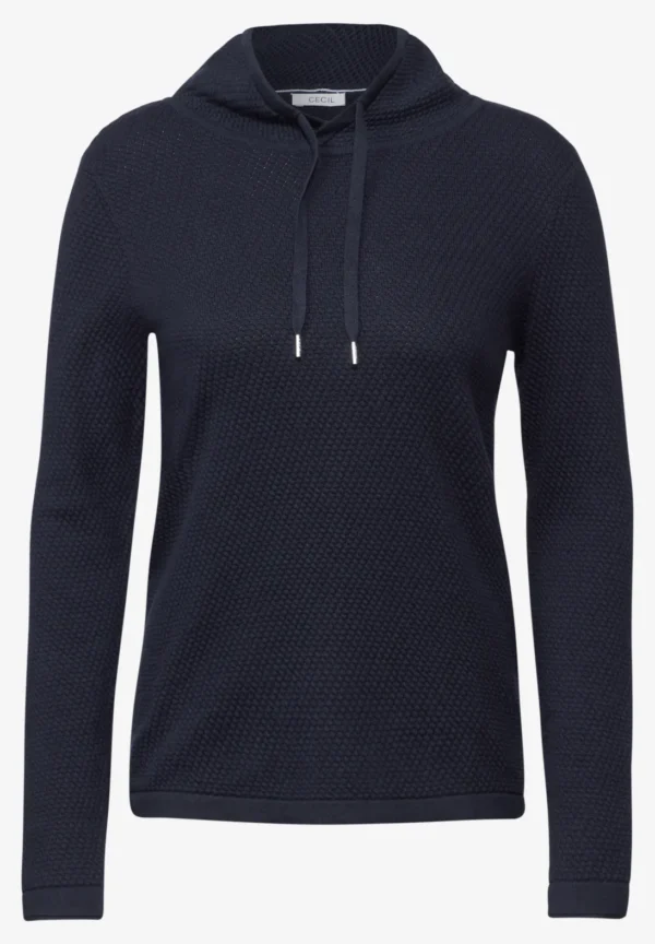 Sweater with Collar Neckline Universal Blue Cecil - Image 3