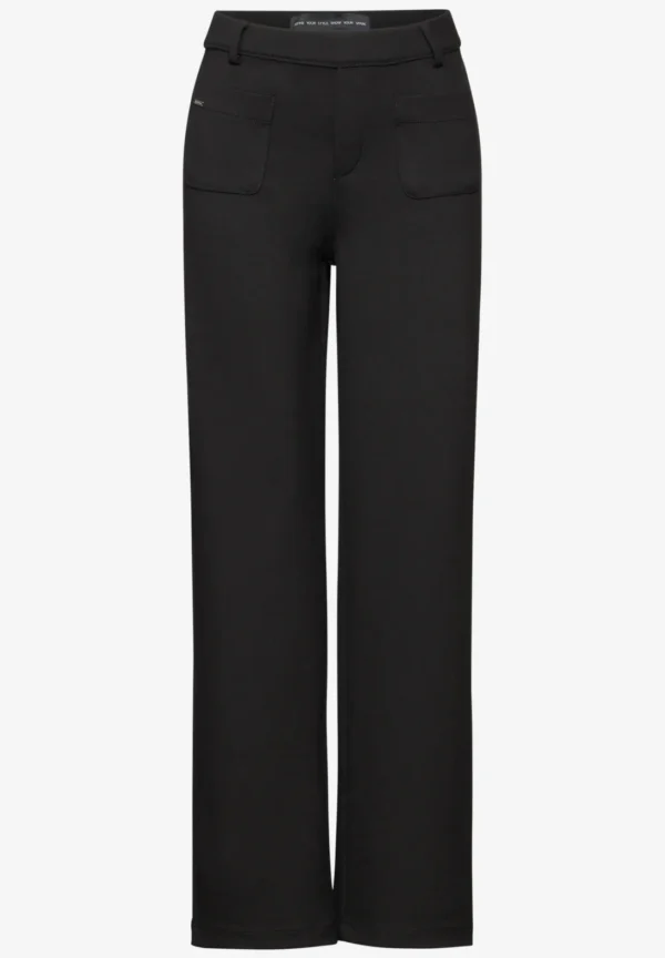 Straight Leg Pants with Front Pockets Black Street One - Image 3