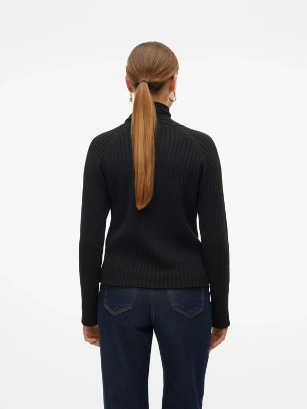 VMZoey LS Wrap Neck Pullover Black Vero Moda - Image 2