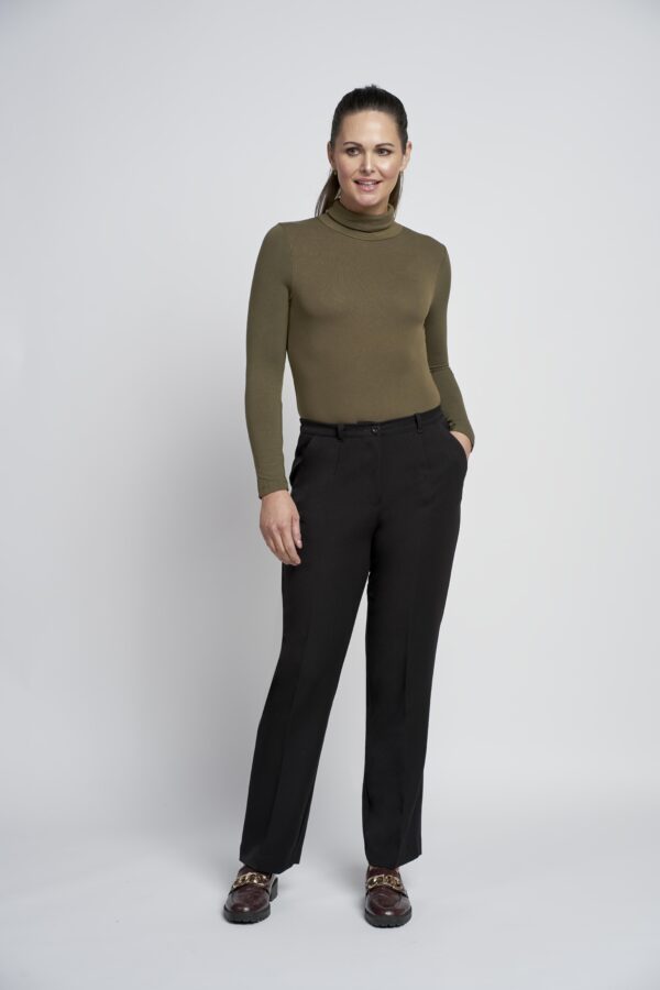 189T Classic Side Elasticated Slim Leg Trouser Black Pinns