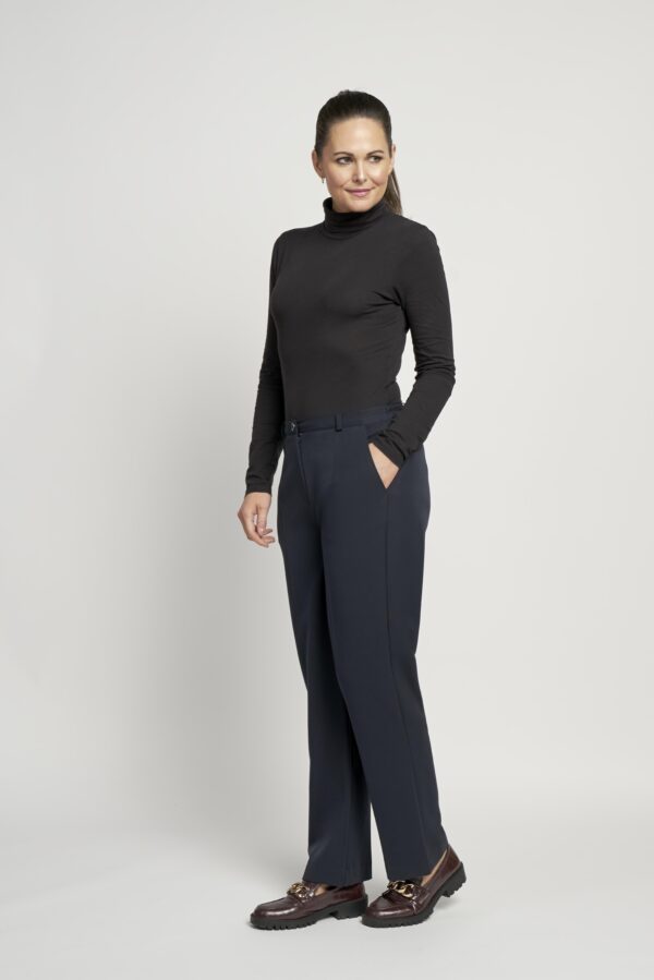 189T Classic Side Elasticated Slim Leg Trouser Navy Pinns