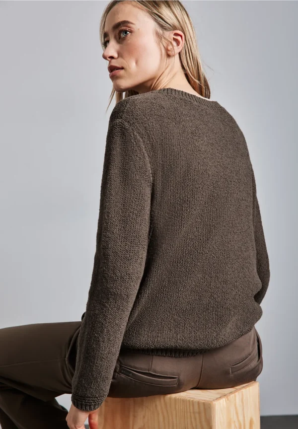 Round Neck Sweater Muddy Brown Street One - Image 2