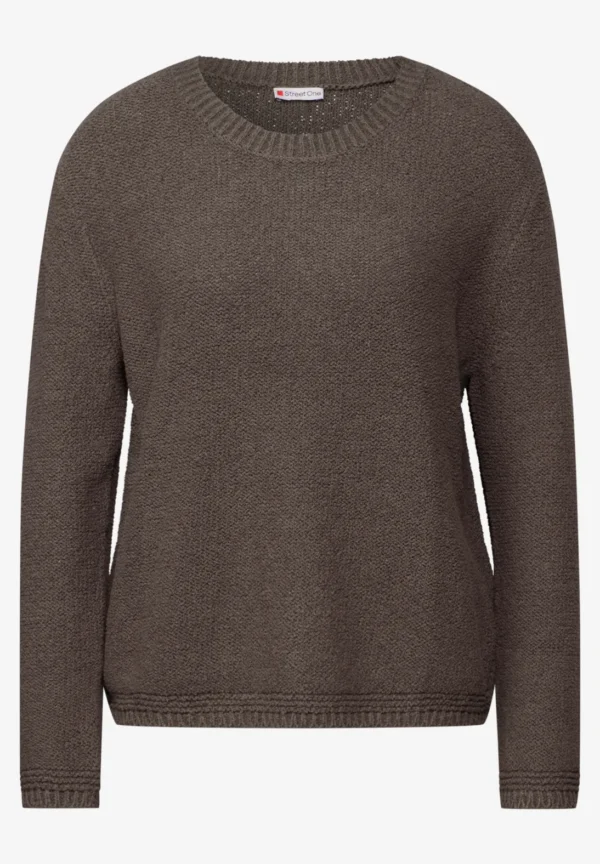 Round Neck Sweater Muddy Brown Street One - Image 4