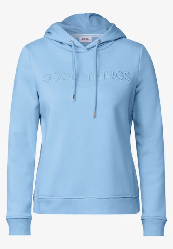 Good Things Sweatshirt with Hoody Fresh Light Blue Cecil - Image 4