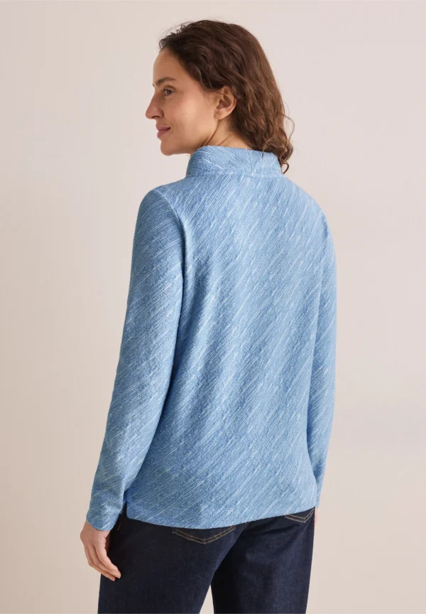 Diagonal Structure Funnel Neck Fresh Light Blue Cecil - Image 2