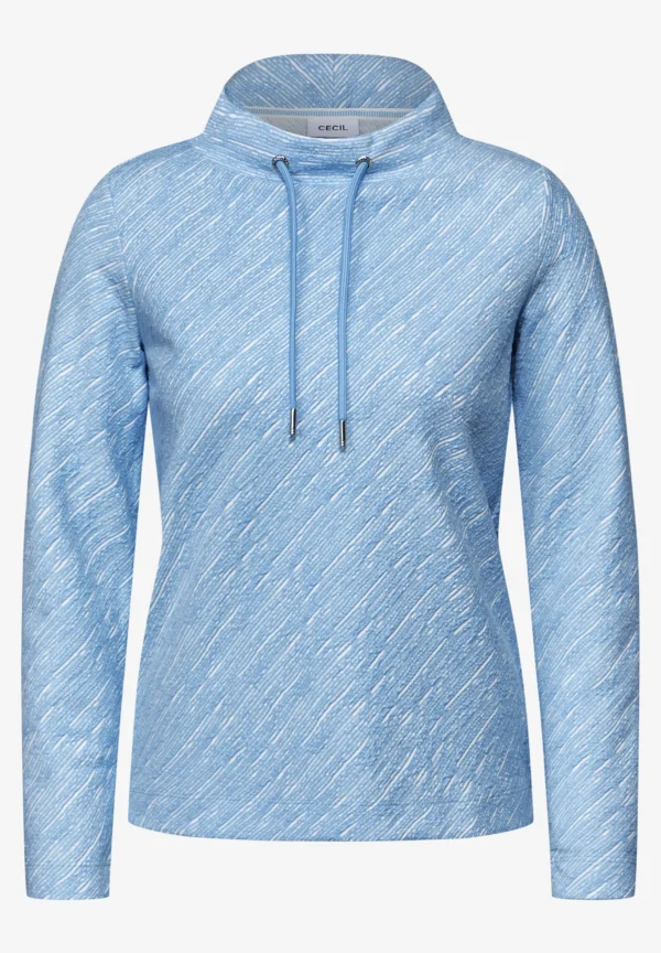 Diagonal Structure Funnel Neck Fresh Light Blue Cecil - Image 3