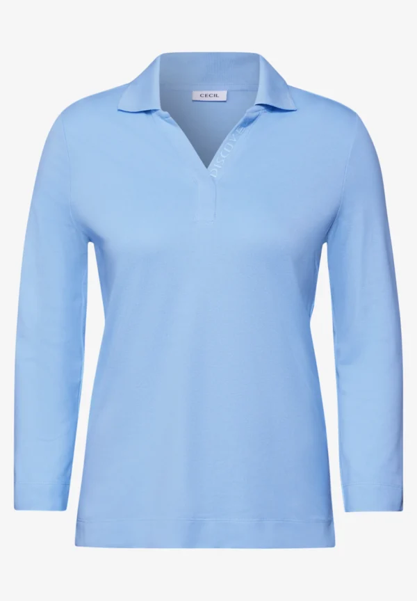 Piquee Poloshirt Fresh Light Blue Cecil - Image 3