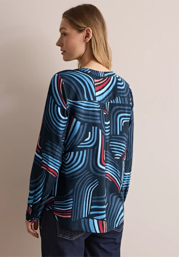 Multicolour Print Blouse Universal Blue Cecil - Image 2