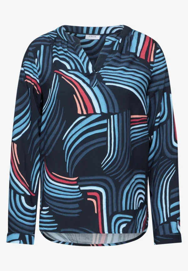 Multicolour Print Blouse Universal Blue Cecil - Image 3