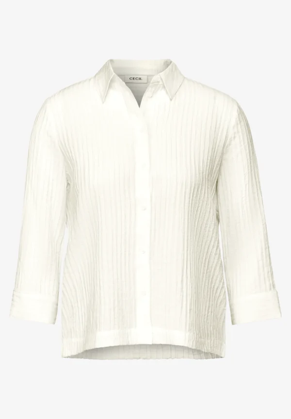 Structured Short Blouse Vanilla White Cecil - Image 4