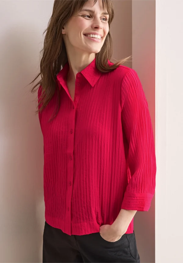 Structured Short Blouse Granita Red Cecil