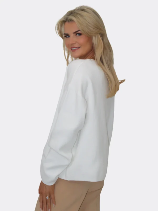 Annabelle Knit Jumper with Pearls Cream Kate & Pippa - Image 3