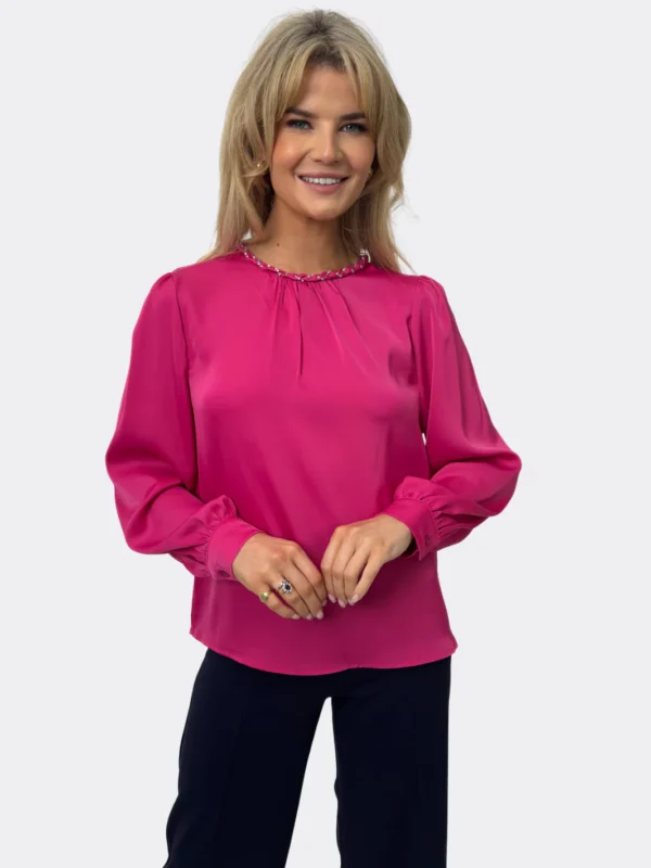 Tara Diamanate Neck Top Pink Kate & Pippa