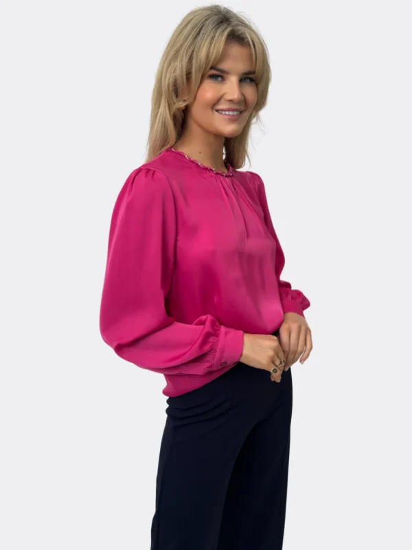 Tara Diamanate Neck Top Pink Kate & Pippa - Image 2