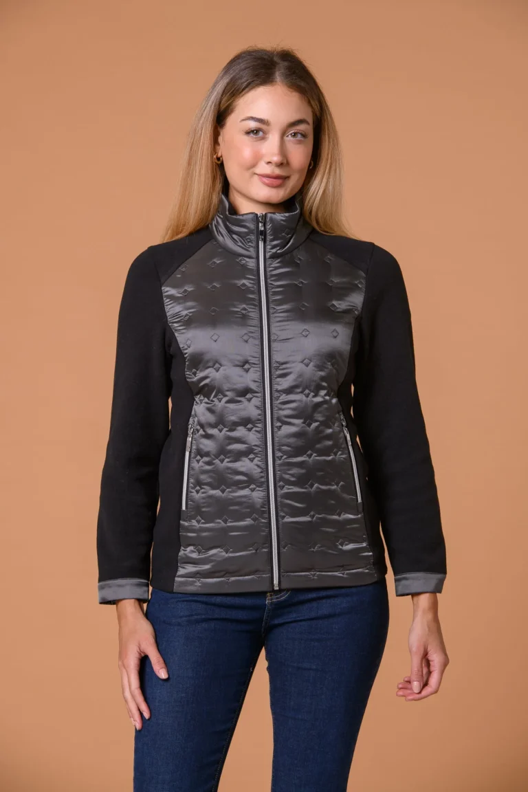 Mini Diamond & Fleece Jacket Grey/Black Paco