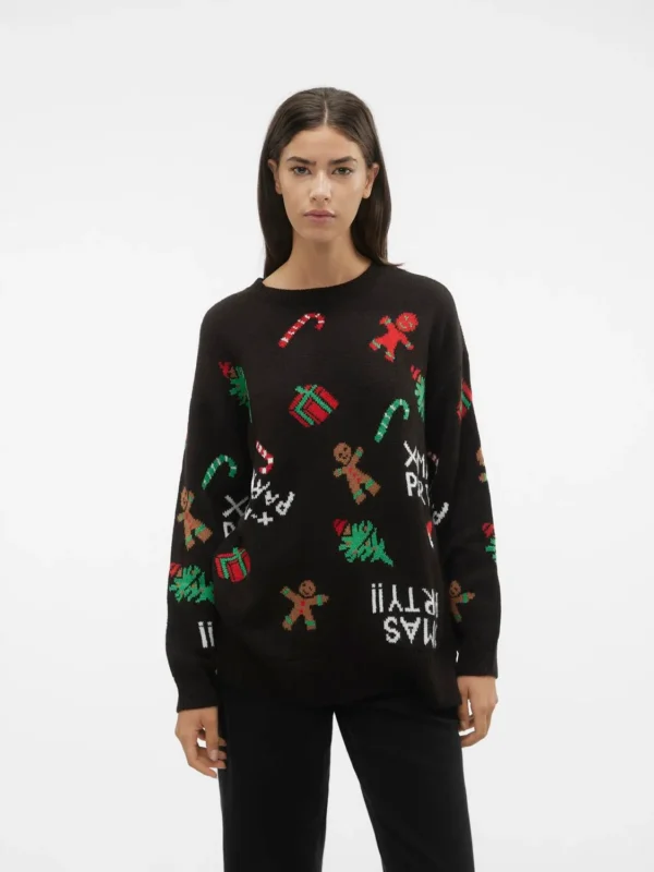 VMXmasParty Pullover Black Vero Moda