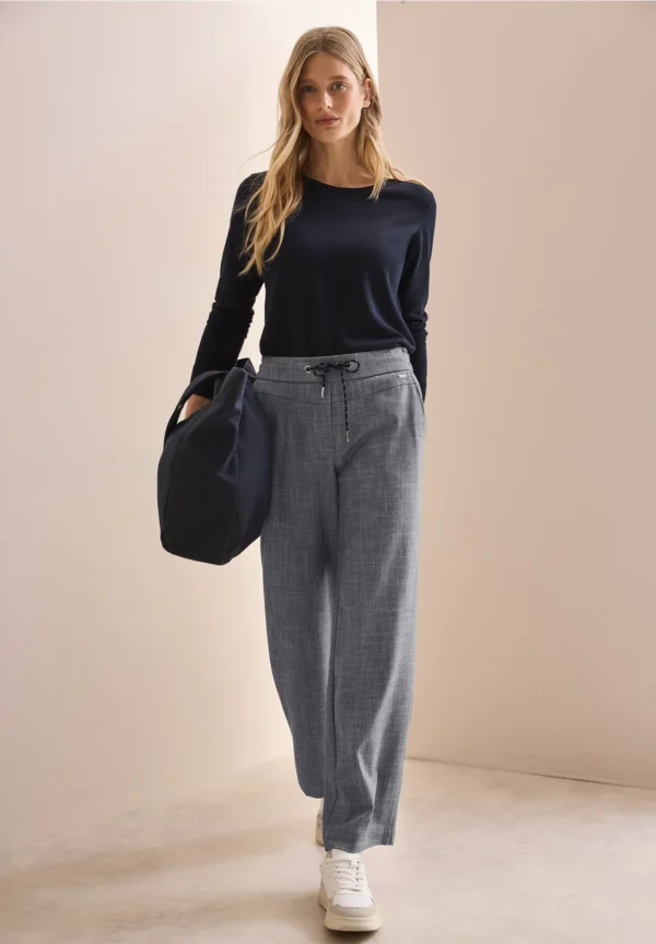 Neele Canvas Look Pants Universal Blue Cecil