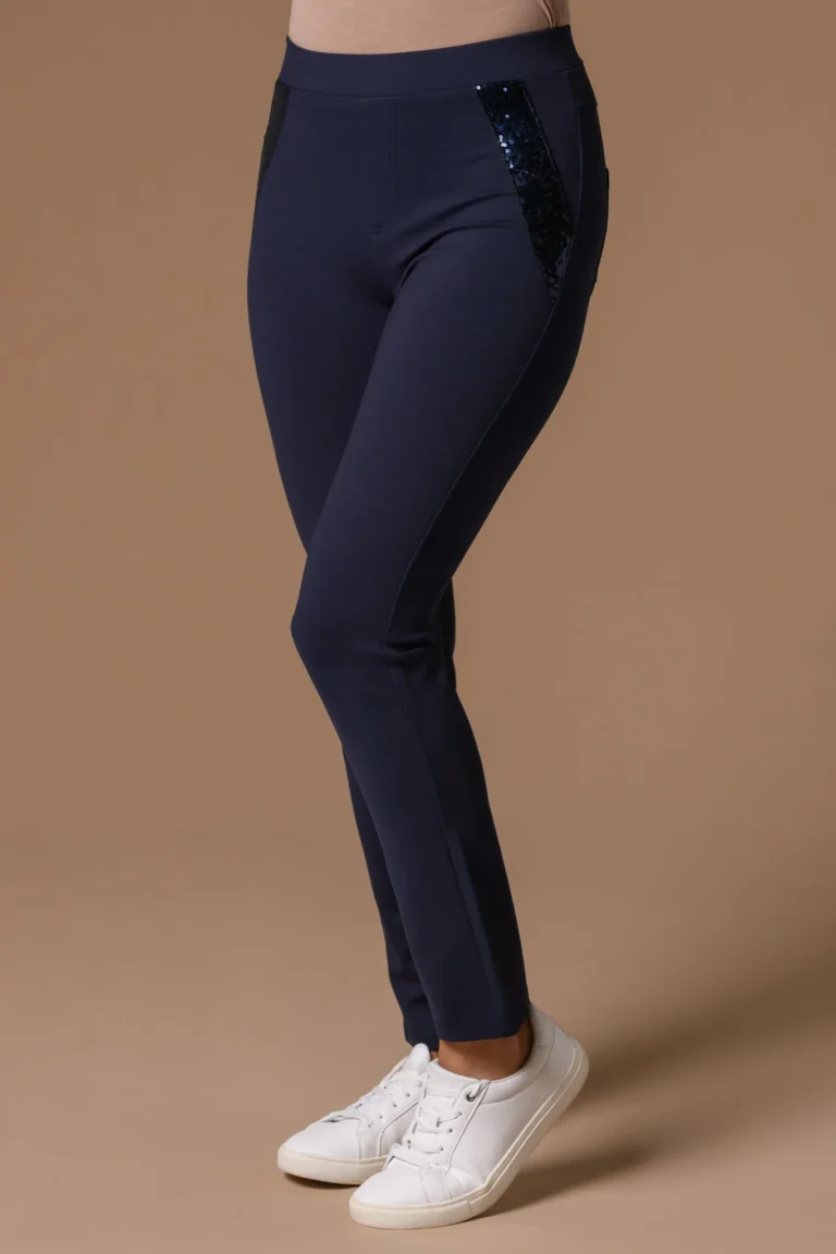 Sequin Pocket Jeggings Navy Paco