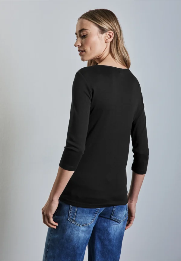 Heart Neck Ada 3/4 Sleeve Black Street One - Image 2