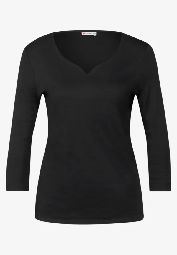 Heart Neck Ada 3/4 Sleeve Black Street One - Image 4