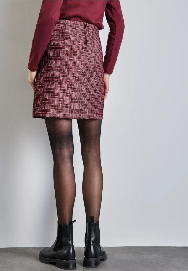 Maja Boucle Skirt Mulberry Red Street One - Image 2