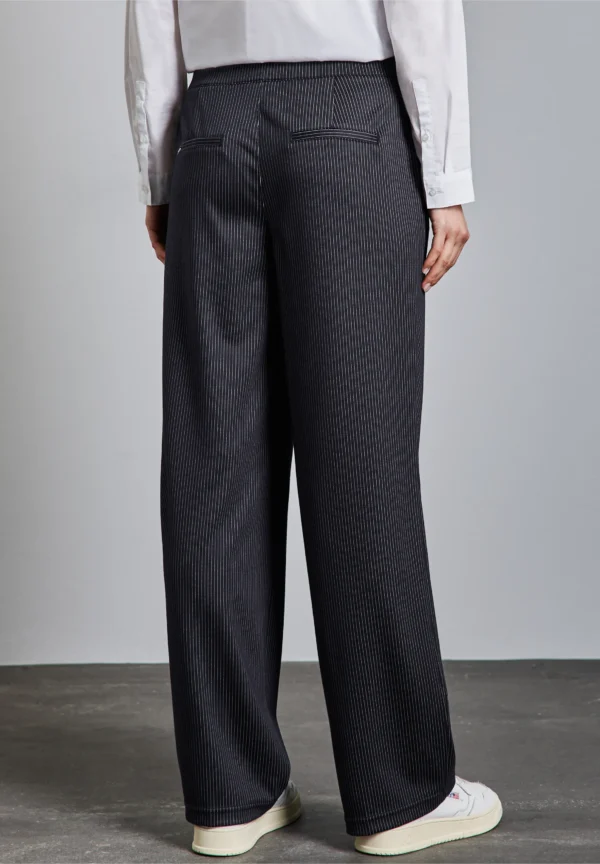 Pinstripe Straight Leg Pant 30 Deep Tint Blue Street One - Image 3