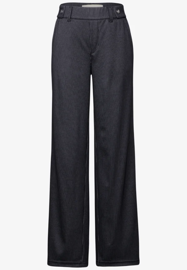 Pinstripe Straight Leg Pant 30 Deep Tint Blue Street One - Image 4