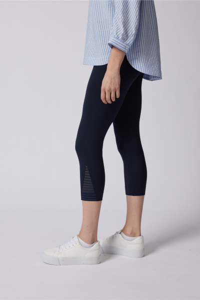 Mesh Detail Leggings Universal Blue Cecil