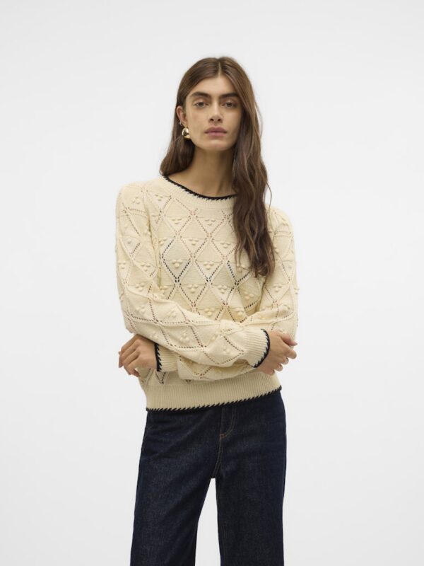 VMJulian Long Sleeve Pullover Birch with Black Vero Moda